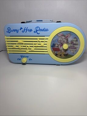 Blue Mr Cottontail Bunny Hop Radio Plays Music Two Songs Out Loud Toy Talking